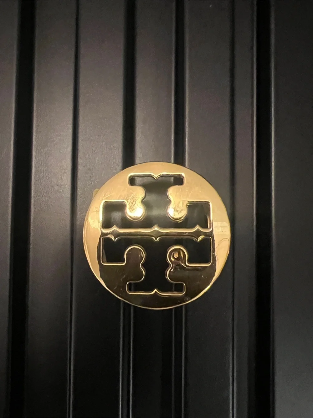Tory Burch Gold and Black Circular Logo Emblem